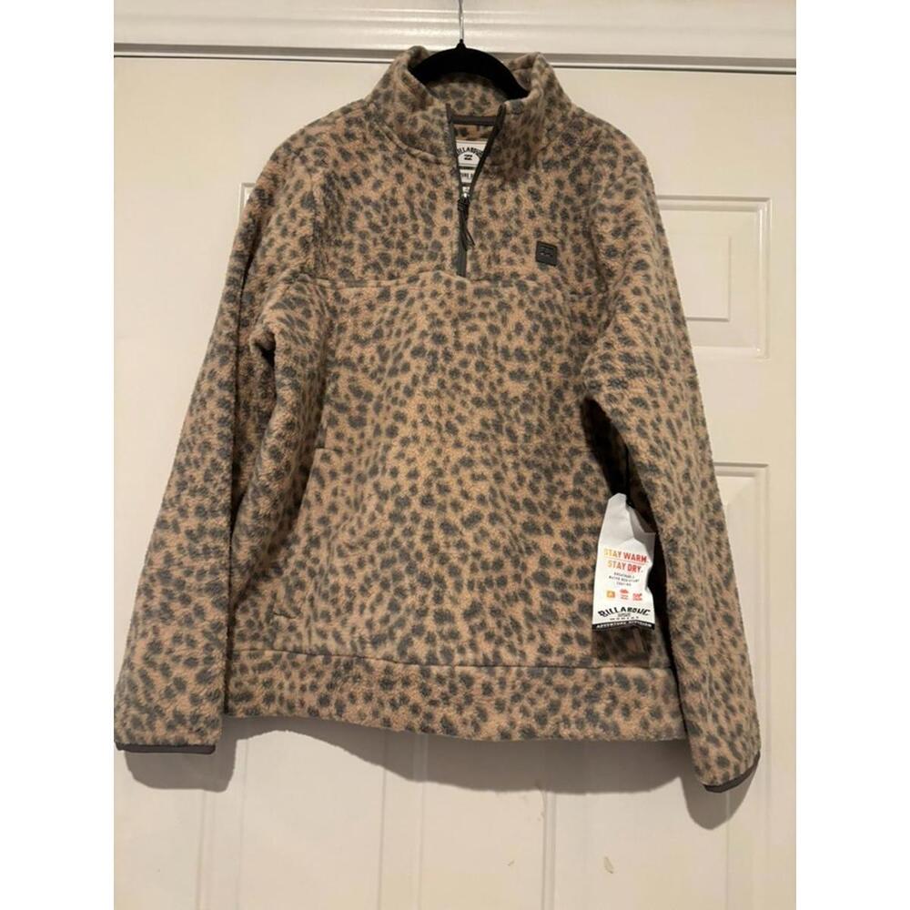 Women's‎ sz L Billabong Adventure Division cheetah fleece jacket new tag #1341